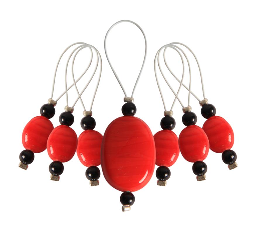 KnitPro Maschenmarkierer mit Perlen ❤ ❤ ❤ Tangerine ❤ ❤ ❤ 7er Set