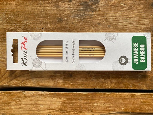 KnitPro BAMBOO ★Nadelspiel Bambus★ 15 cm/3,0 mm