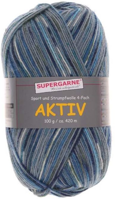 100 Gramm Supergarne Aktiv 4-fädig 7430