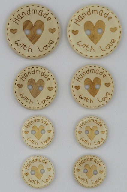 Runde Holzknöpfe  ❤HANDMADE with LOVE❤ 15mm/20mm/25mm