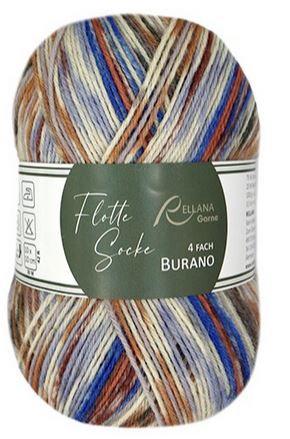 100 Gramm Rellana Flotte Socke Burano 1884