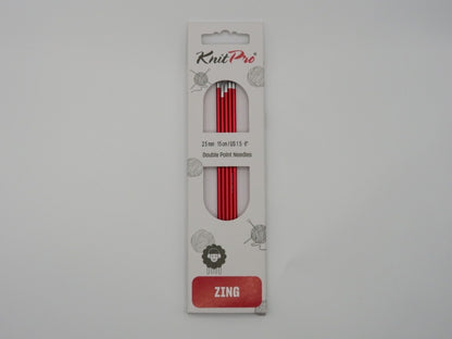 KnitPro ZING ★★ Alu Nadelspiel ★★ Länge 15 cm ★★ Nadelstärke 2,5 mm