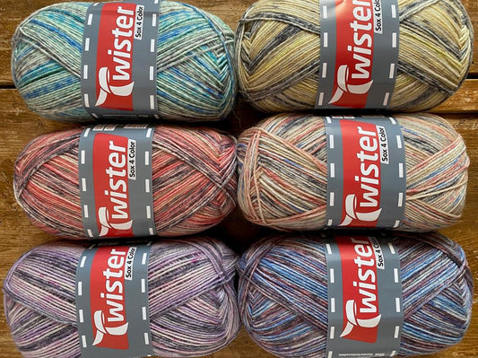 Wollpaket 001 ❄❄❄ 6x100 Gramm Sockenwolle 4-fach