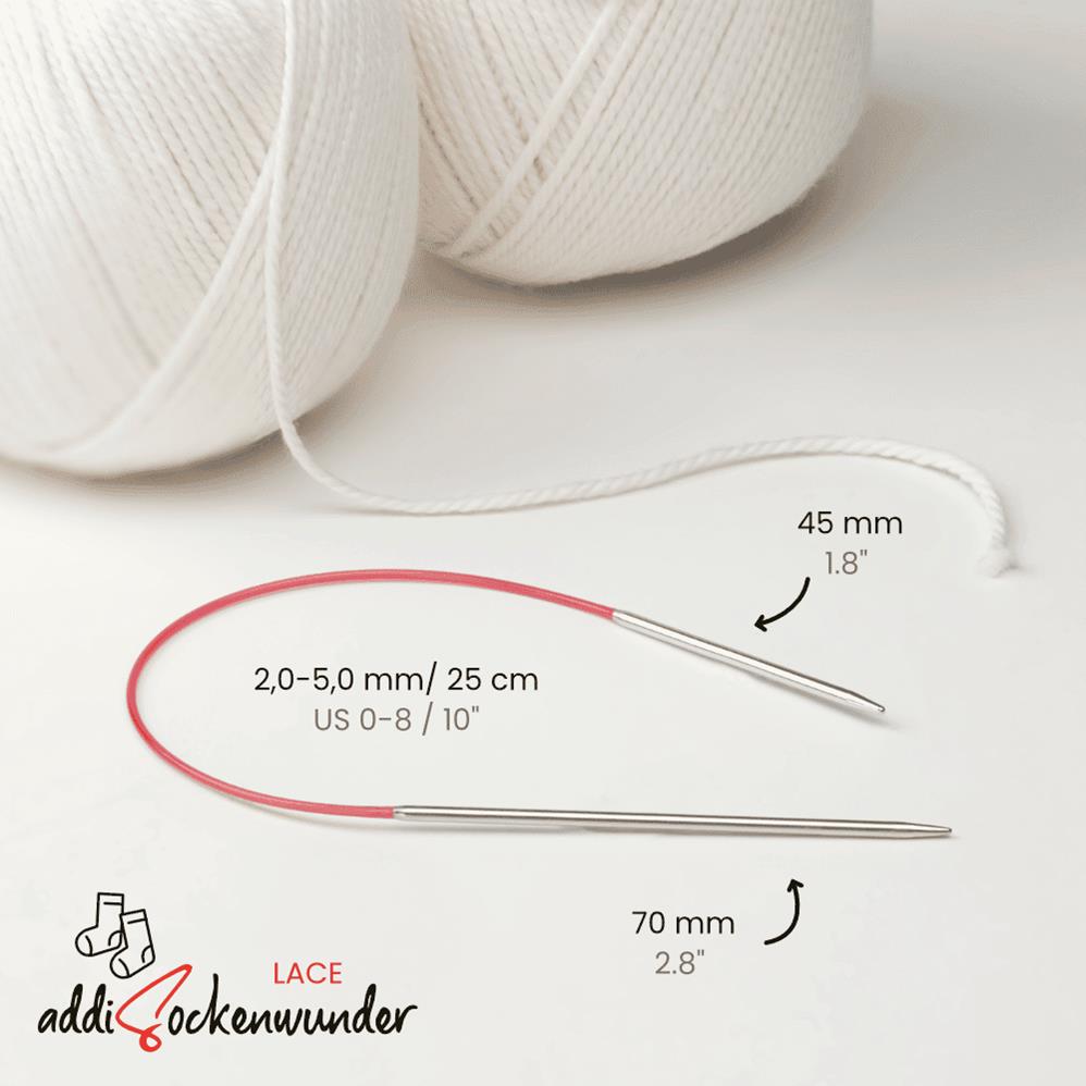 ADDI ★ Sockenwunder ★ Mini-Rundstricknadel Lace ★ 2,5 mm/25 cm