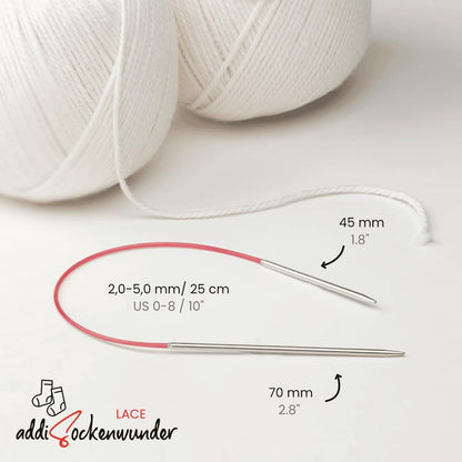 ADDI ★ Sockenwunder ★ Mini-Rundstricknadel Lace ★ 2,5 mm/25 cm